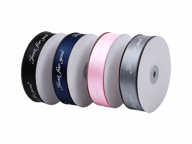 2.5 cm Embossed Ribbon Printing English Ribbon Gift Wrap Ribbon Butterfly Wrap Material,Flower Wrap Ribbon(4pcs)