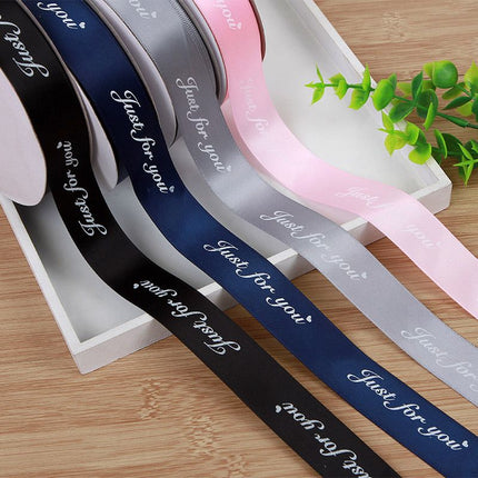 2.5 cm Embossed Ribbon Printing English Ribbon Gift Wrap Ribbon Butterfly Wrap Material,Flower Wrap Ribbon（4pcs）