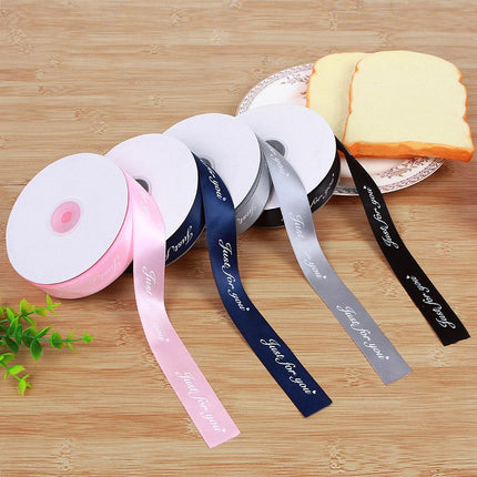 2.5 cm Embossed Ribbon Printing English Ribbon Gift Wrap Ribbon Butterfly Wrap Material,Flower Wrap Ribbon（4pcs）