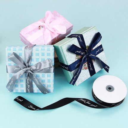 2.5 cm Embossed Ribbon Printing English Ribbon Gift Wrap Ribbon Butterfly Wrap Material,Flower Wrap Ribbon（4pcs）