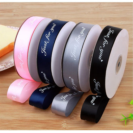 2.5 cm Embossed Ribbon Printing English Ribbon Gift Wrap Ribbon Butterfly Wrap Material,Flower Wrap Ribbon（4pcs）