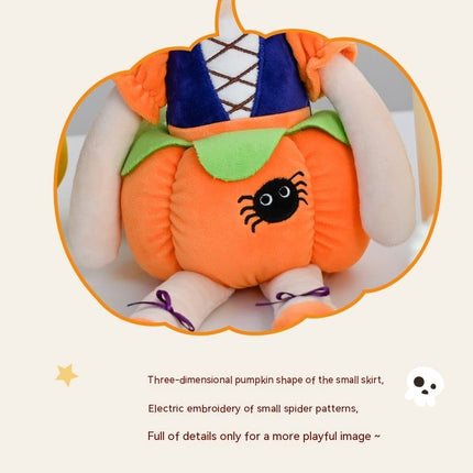 Dolls Halloween Pumpkin Baby Girl Gifts Plush Pumpkin Doll Soft Toys Orange Sitting at a height of 10.5 inches