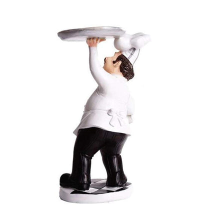 Chef Figurines Chef Statue for Kitchen Counter Top Restaurant Cafe Resin Desktop Decorative Ornaments Christmas White