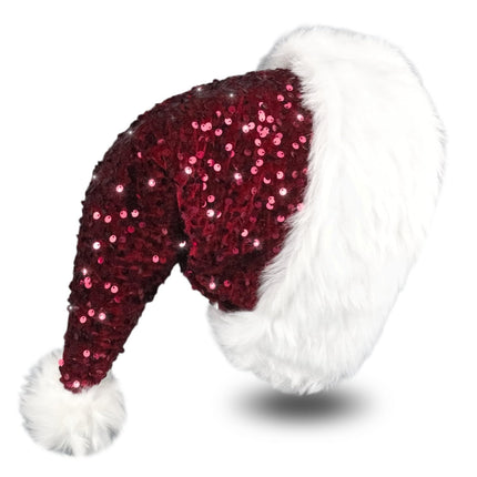 Santa Hat, Christmas Hats for Women or Men, Soft Adults Holiday Hat for Santa Claus New Year Party Supplies
