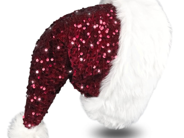 Santa Hat, Christmas Hats for Women or Men, Soft Adults Holiday Hat for Santa Claus New Year Party Supplies