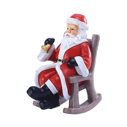 1pc Rocking Chair Santa Holiday Santa Tabletop Santa Claus Decor Santa Claus Figures Decor for Home Santa Claus Sculpture Mini Toy