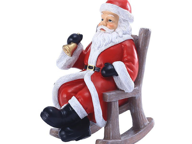 1pc Rocking Chair Santa Holiday Santa Tabletop Santa Claus Decor Santa Claus Figures Decor for Home Santa Claus Sculpture Mini Toy