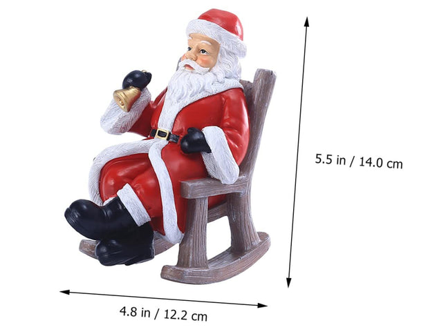 1pc Rocking Chair Santa Holiday Santa Tabletop Santa Claus Decor Santa Claus Figures Decor for Home Santa Claus Sculpture Mini Toy