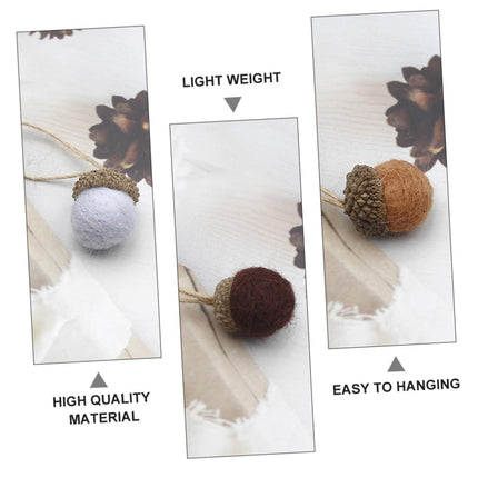 12pcs Pine Tower Balls Thanksgiving Balls Holiday Hanging Ornament Felt Pine Cone Simulation Acorn Christmas