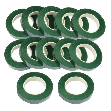 12 Rolls 0.43 Inch 22 Yard Green Floral Tape for Bouquet Stem Wrapping - Adhesive, Waterproof and Flexible (Dark Green)