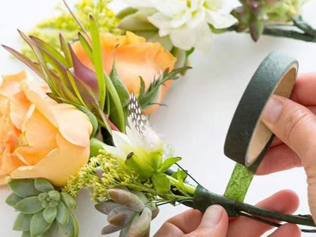 12 Rolls 0.43 Inch 22 Yard Green Floral Tape for Bouquet Stem Wrapping - Adhesive, Waterproof and Flexible (Dark Green)