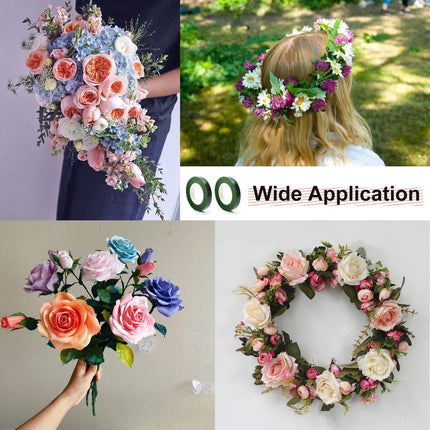 12 Rolls 0.43 Inch 22 Yard Green Floral Tape for Bouquet Stem Wrapping - Adhesive, Waterproof and Flexible (Dark Green)