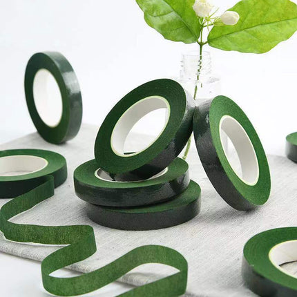12 Rolls 0.43 Inch 22 Yard Green Floral Tape for Bouquet Stem Wrapping - Adhesive, Waterproof and Flexible (Dark Green)