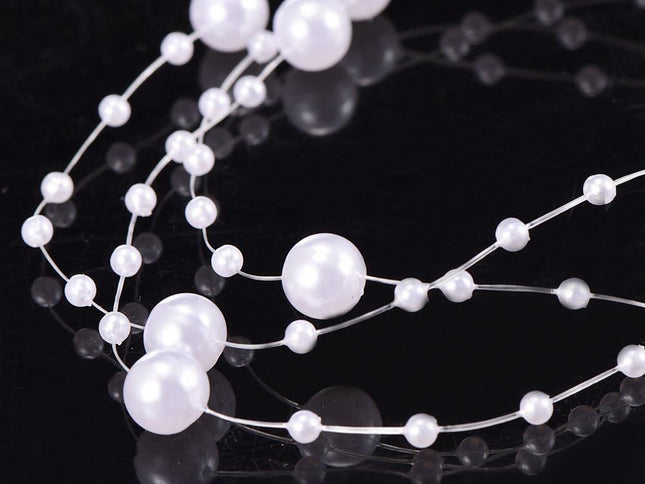 16.5 Ft Christmas Beads Decoration Pearl Strands Chain for Christmas Tree Decoration Indoor Outdoor Home Mantle Fireplace Holiday