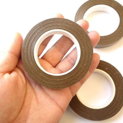 Floral Tape 0.43 inch Flower Tape Brown Floral Tape for Bouquets Floral Arranging Stem Wrap Craft (Brown, 22yards)