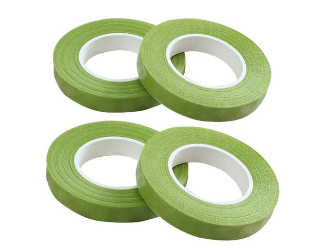 4 Pieces Floral Tape Stem Wrap 1/2 Inch x 22 Yards Flower Tape for Bouquet Stem Wrapping and Crafts-No-Stick(Bright Green)