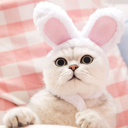 Cat Easter Cute Costume Pet Bunny Rabbit Hat with Ears for Cats Small Dogs Puppy Easter Party Costume Accessory Headwear