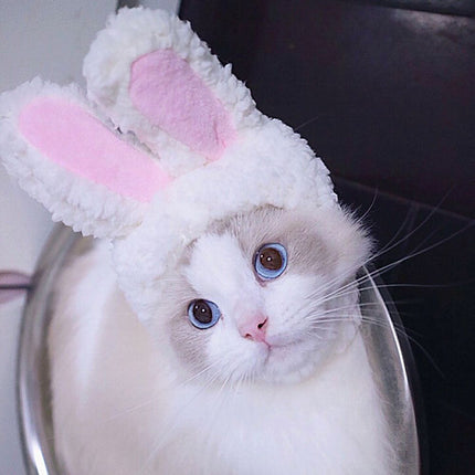 Cat Easter Cute Costume Pet Bunny Rabbit Hat with Ears for Cats Small Dogs Puppy Easter Party Costume Accessory Headwear