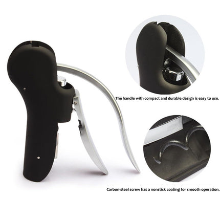 Wine Opener-Wine Bottle Opener Corkscrew Set- Lever Corkscrew Wine Openers with Foil Cutter, Wine Stopper,Pourer and Extra Spiral