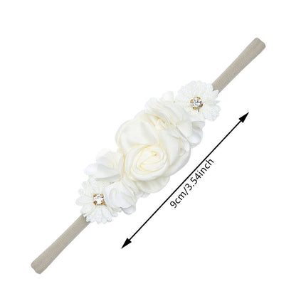 5 Pack White Pink Delicate Rose Flower Nylon Headbands Floral Hair Bows Daisy Flowers Headband Elastic Hair Bands Easter