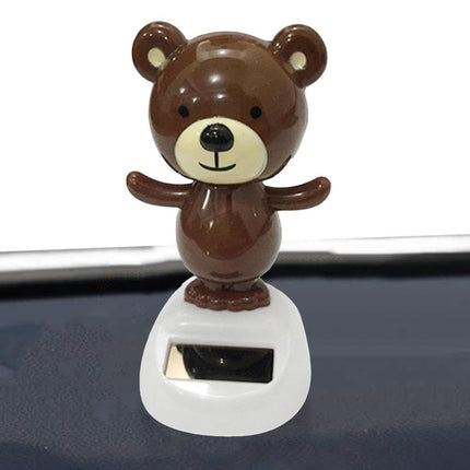 Brown solar dance bear toy, solar dance figurine, car dashboard decoration, shaking head bear toy, shaking head doll