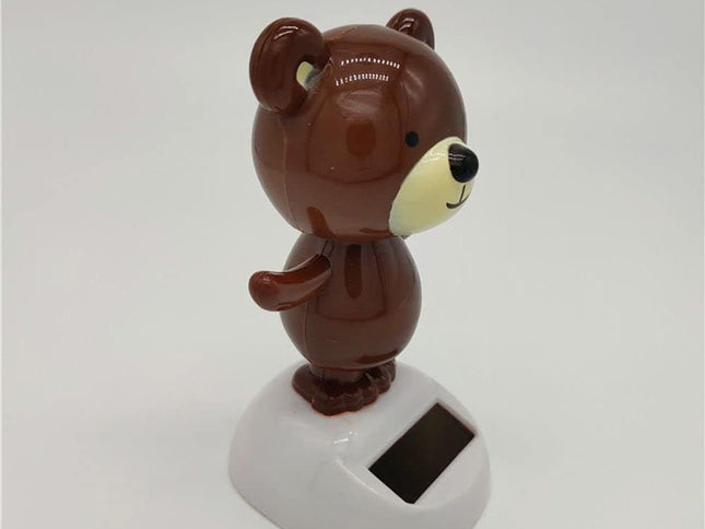 Brown solar dance bear toy, solar dance figurine, car dashboard decoration, shaking head bear toy, shaking head doll