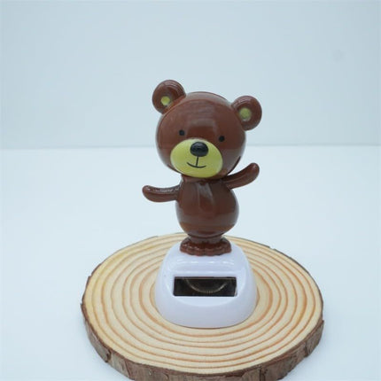 Brown solar dance bear toy, solar dance figurine, car dashboard decoration, shaking head bear toy, shaking head doll
