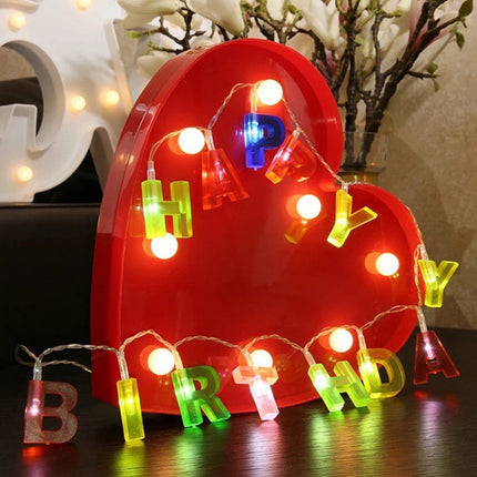 Novelty Place Happy Birthday LED String Lights, Multicolor Light Up Letter Birthday Party Hanging Decorations