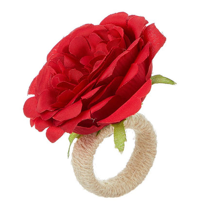 5pcs Rose Napkin Rings Napkin Holder Wedding Decor Red Napkin Rings Valentine Ribbon for Wrapping Flower Tissue Rings