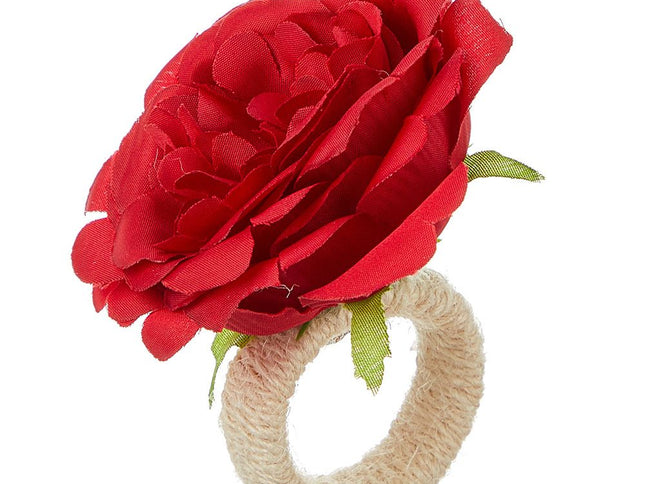 5pcs Rose Napkin Rings Napkin Holder Wedding Decor Red Napkin Rings Valentine Ribbon for Wrapping Flower Tissue Rings