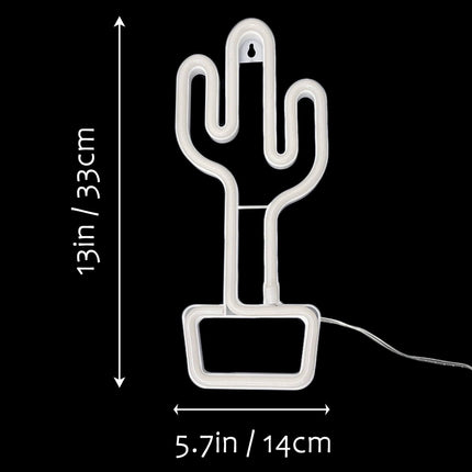 Neon Cactus Light Cactus Neon Sign, Cactus Wall Decor Lamp Cactus Neon Light Green Cactus LED Signs USB/Battery