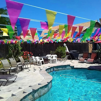 Flags Colorful Pennant Banner Flags Multicolor Bunting String Triangle Flags, Garland for Grand Opening Carnival