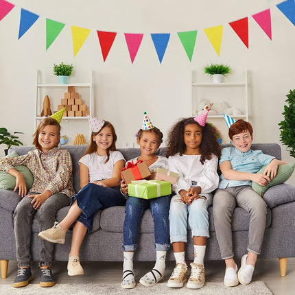 Flags Colorful Pennant Banner Flags Multicolor Bunting String Triangle Flags, Garland for Grand Opening Carnival