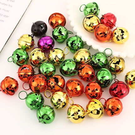 Halloween Pumpkin Bells for Craft, 30 Pcs Halloween Jingle Bells Beads, 1 Inch Colorful Pumpkin Bells for DIY Wreath Halloween