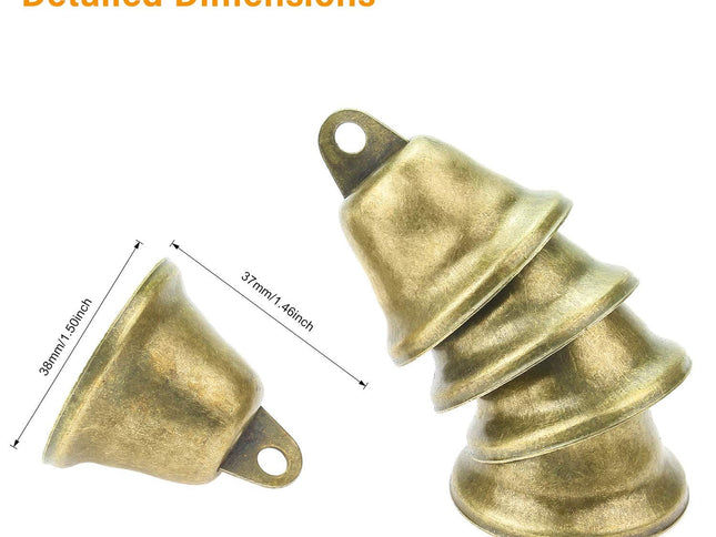 40 Pieces 38mm/1.5inch Vintage Jingle Bells Bronze Tone Bells Brass Bell Hangings for Christmas Wind Chimes Making Crafts