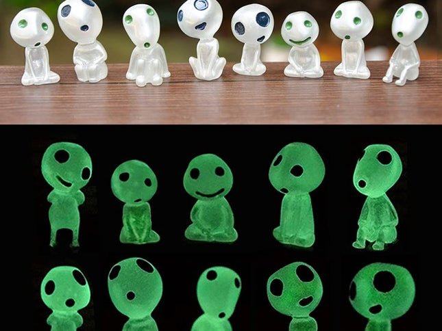 10Pcs Glow in The Dark Tree Elves Garden Statue Decor Miniature Luminous Ghost Princess Tree Spirit Fairy Garden Accessories