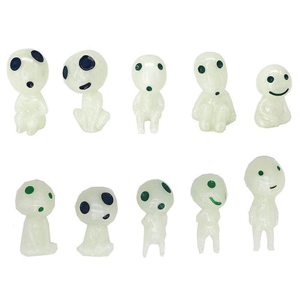 10Pcs Glow in The Dark Tree Elves Garden Statue Decor Miniature Luminous Ghost Princess Tree Spirit Fairy Garden Accessories