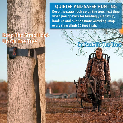 Boaton Tree Strap for Hunting, Quick and Quiet Set Up, Tree Stand Safety Strap, Tree Strap for Safety Harness