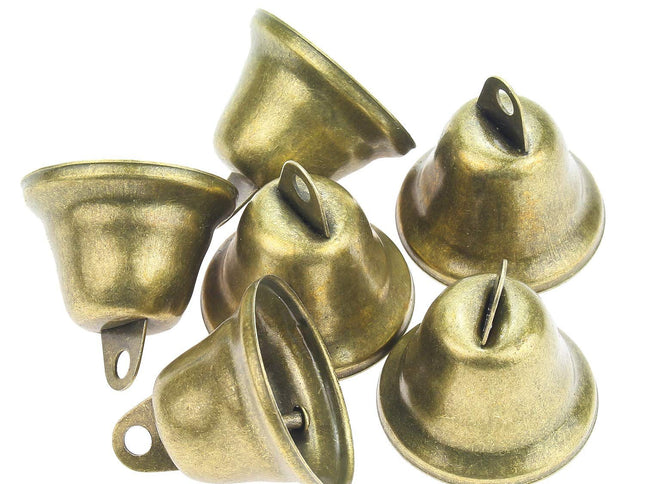 40 Pieces 38mm/1.5inch Vintage Jingle Bells Bronze Tone Bells Brass Bell Hangings for Christmas Wind Chimes Making Crafts