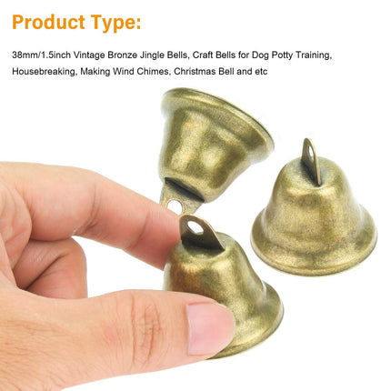 40 Pieces 38mm/1.5inch Vintage Jingle Bells Bronze Tone Bells Brass Bell Hangings for Christmas Wind Chimes Making Crafts