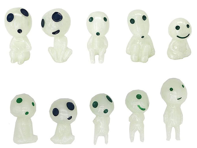 10Pcs Glow in The Dark Tree Elves Garden Statue Decor Miniature Luminous Ghost Princess Tree Spirit Fairy Garden Accessories