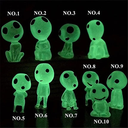 10Pcs Glow in The Dark Tree Elves Garden Statue Decor Miniature Luminous Ghost Princess Tree Spirit Fairy Garden Accessories