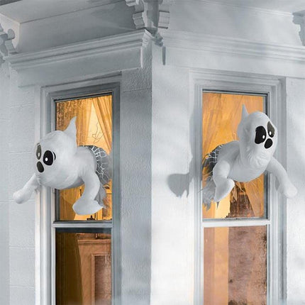 Halloween Window Crashing Ghosts Halloween Window Decoration Broken Window Ghost for Indoor or Outdoor