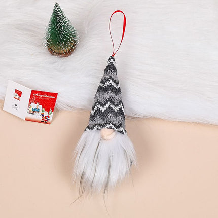 5pc Christmas Tree Hanging Gnomes Ornaments Set, Swedish Handmade Plush Gnomes Santa Elf Hanging Home Decorations Holiday Decor