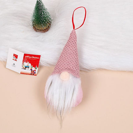 5pc Christmas Tree Hanging Gnomes Ornaments Set, Swedish Handmade Plush Gnomes Santa Elf Hanging Home Decorations Holiday Decor