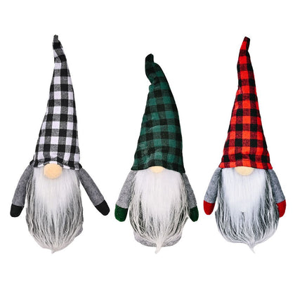 3pc  Christmas Decorations  Handmade Santa Plush , Home Tabletop Ornaments Christmas Gnome Decor for Adults.