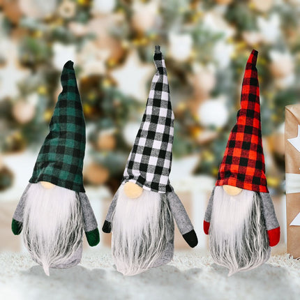 3pc  Christmas Decorations  Handmade Santa Plush , Home Tabletop Ornaments Christmas Gnome Decor for Adults.