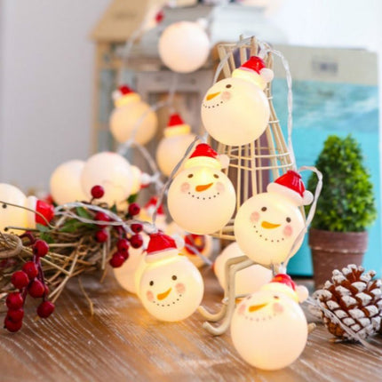 Christmas String Lights Snowman String Lights Waterproof Fairy Christmas Lights Battery-Powered Decoration
