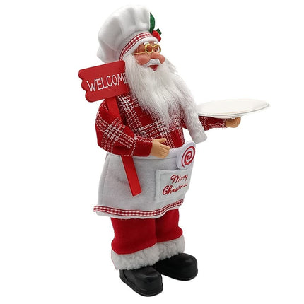 Chef Santa Claus Figurines Merry Christmas Figure Decorations Table Decor Santa Claus Decorations, Standing Christmas Santa Claus