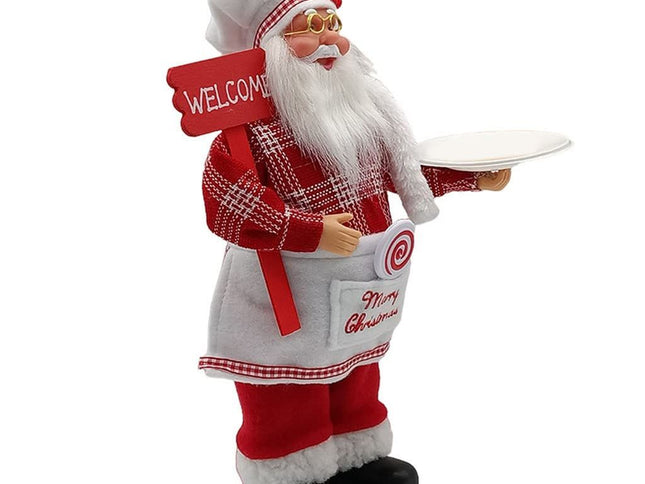 Chef Santa Claus Figurines Merry Christmas Figure Decorations Table Decor Santa Claus Decorations, Standing Christmas Santa Claus